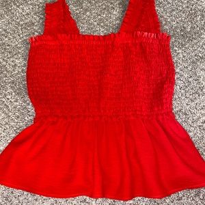 Red Smocked top